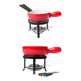 Conjunto Aparelho De Fondue 8 Peças Chocolate Frutas Queijos