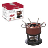 Conjunto Aparelho Fondue Viena 10 Peças Chocolate E Queijo