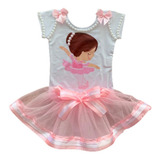 Conjunto Bailarina Rosa Body E Saia De Tule Envio Imediato