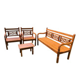 Conjunto Bancos Madeira Demolição Maciça Oferta 