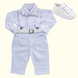 Conjunto Batizado Bebe Menino Com Sapatinho