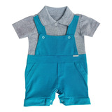 Conjunto Bebe Jardineira + Camisa Polo Linha Premium Enviojá