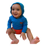 Conjunto Bebê Super Heróis Proteção Solar Uv 50+tam.3 A 18m.