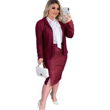 Conjunto Blazer Mais Saia Midi Lápis Moda Evangélica Gospel