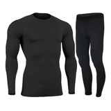 Conjunto Blusa Calça Térmica Segunda Pele Proteção Uv Liso 
