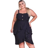 Conjunto Blusa Maxi Cropped Alça + Saia De Bico Com Shorts