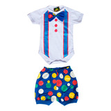 Conjunto Body Infantil Fantasia Palhaço - Festa No Circo