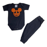 Conjunto Body Roupa Halloween Manga Curta Bebê Menino+ Calça