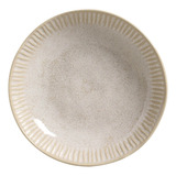 Conjunto C/ 6 Pratos Fundo Linhas Latte 22,5 Cm Porto Brasil Cor Cru