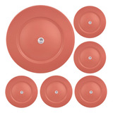Conjunto C/ 6 Sousplat Redondo De Plástico - 32cm Mix Home