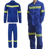 Conjunto Calca E Camisa Brim Faixa Refletiva Manga Longa
