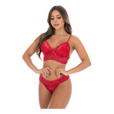 Conjunto Calcinha Sutiã Renda Sem Bojo Sexy Feminino Luxo