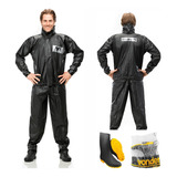 Conjunto Capa De Chuva Motoqueiro Pantaneiro + Bota Borracha
