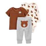 Conjunto Carter's 3 Peças Trio Body Menina Menino Verão 