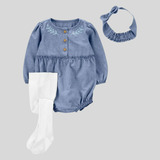 Conjunto Carter's 3pçs Bebê Menina Com