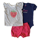 Conjunto Carters Kit 3 Peças Verão Body Short Menino Menina