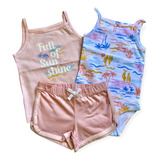 Conjunto Carters Kit 3 Peças Verão Body Short Menino Menina