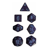 Conjunto Chessex De 7 Dados Rajados Cobalt Rpg D&d
