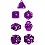 Conjunto Chessex De 7 Dados Translúcidos Roxos Rpg D&d