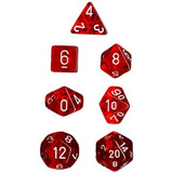 Conjunto Chessex De 7 Dados Translúcidos Vermelhos Rpg D&d