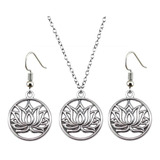 Conjunto Colar E Brincos Yoga Flor De Lótus