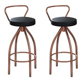 Conjunto Com 2 Banquetas Artois Cobre E Preto