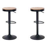 Conjunto Com 2 Banquetas Giratórias Bayonne Preto