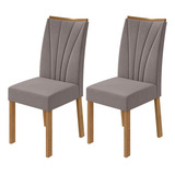 Conjunto Com 2 Cadeiras Apogeu Lopas Veludo Amênd/cappuccino