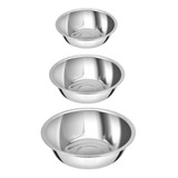 Conjunto Com 3 Bacia Tigela Em Aço Inox Unyhome Multiuso