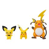 Conjunto Com 3 Bonecos Pokemon Pichu,