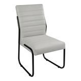 Conjunto Com 4 Cadeira Jade Sala De Jantar Couro Sintético Cor Da Estrutura Da Cadeira Preto Cor Do Assento Gelo Desenho Do Tecido Liso