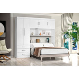 Conjunto Com Guarda Roupa Casal + Base Box + Cabeceira Baú A