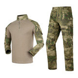 Conjunto Combat Shirt Calça Camuflado Militar Avb Fg