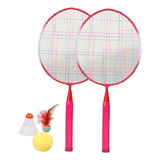 Conjunto De 1 Par De Raquetes De Badminton Com Bolas Mini