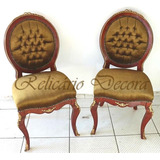 Conjunto De 10 Cadeiras Maciça Francesa Tecido Nobre