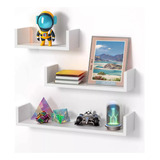 Conjunto De 3 Nichos Prateleira U 40/50/60 Branco Quarto