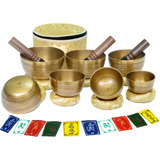 Conjunto De 7 Tigelas Para Canto Tibetano Com 7 Taças Do Him