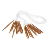 Conjunto De Agulhas De Tricô Circular De Bambu 18 Tamanhos C