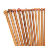 Conjunto De Agulhas De Tricô De Madeira 36 Peças De Bambu Ca