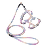 Conjunto De Arnês E Coleira Para Gatos, Cor Gradiente, Polié