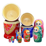 Conjunto De Boneca De Madeira Russa 10 Peças