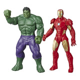 Conjunto De Bonecos Homem De Ferro E Hulk Olympus Hasbro