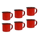 Conjunto De Canecas Milla Caneca Com Design Liso Lisa Vermelho Capacidade 300ml De 6 U