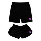 Conjunto De Casal Kit Com 2 Shorts Combinando Moda Praia