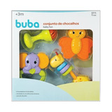 Conjunto De Chocalhos E Mordedores Infantil Baby Fun Buba+3m
