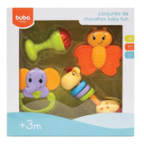 Conjunto De Chocalhos Infantil Baby Fun Buba 3m+