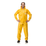 Conjunto De Chuva Com Blusão E Calça De Pvc Brascamp Amarelo