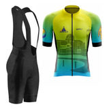 Conjunto De Ciclismo Masculino Bretelle E Camisa Ziper Total