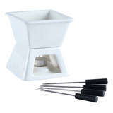 Conjunto De Fondue 7 Peças Chocolate E Queijo 