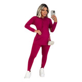 Conjunto De Frio Feminino Roupa De Inverno Blusa E Calça